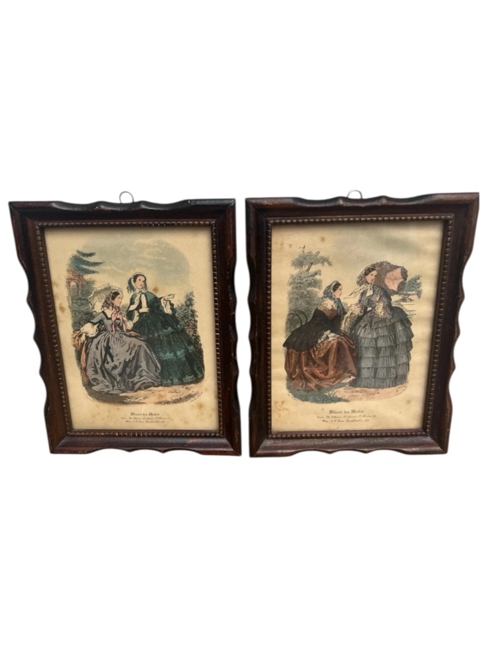 2) Vintage Godey’s Fashions  Prints Framed Approx. 6” x 8”